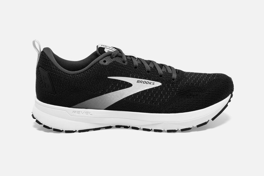 Brooks Revel 4 Mens UK - Road Running Shoes - Black/Silver 063-XPNGLY